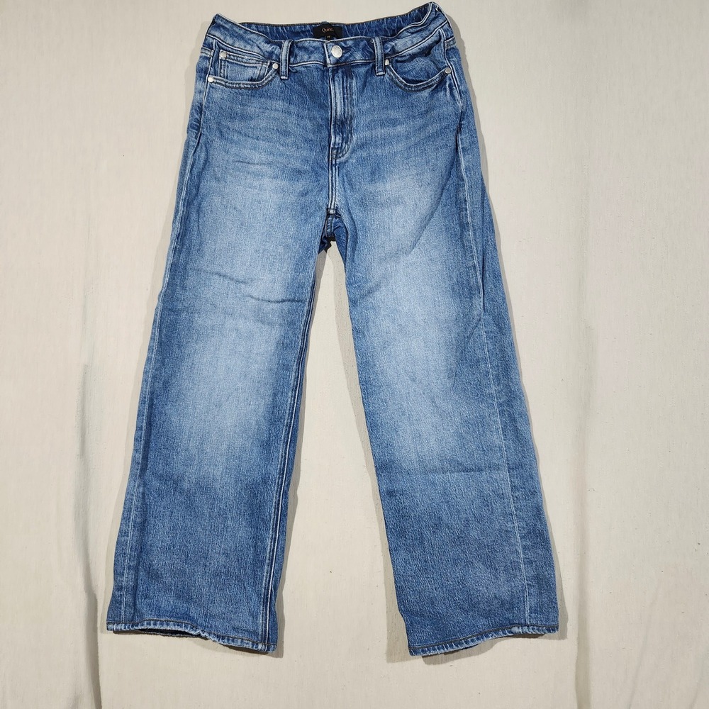 Quince Womens High Rise Relaxed Straight Jeans Medium Wash 29 CZRY001 Organic